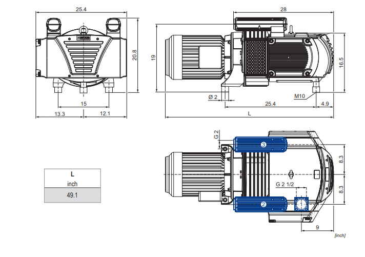 Becker VTLF 2.250 SK Rotary Vane Pump, 3-phase Motor, 230/460 V, Complete  Modul and Motor, G020038 / 4M244G256TW